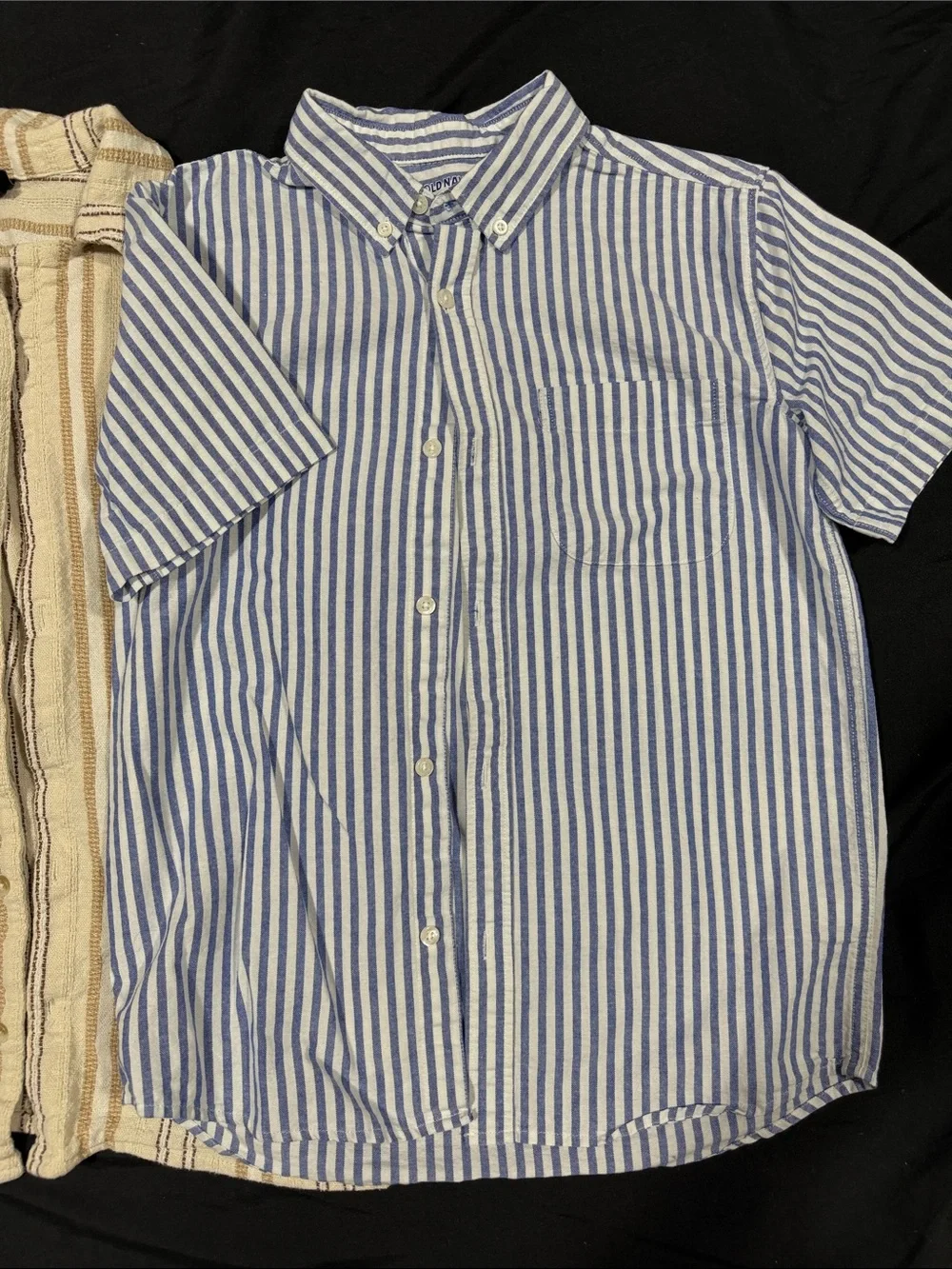 Bundle of 2 Kids Short-Sleeve Striped Button-Up Shirt - Blue